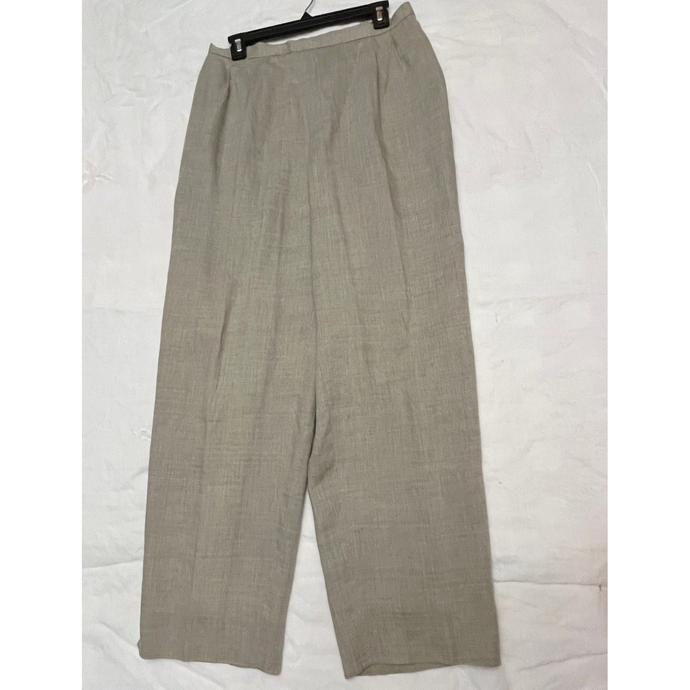Preston & York Pants Womens 12 Beige Lined Linen Blend Career Coastal Neutral